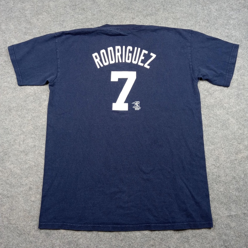 Detroit‎ Tigers Shirt Mens XL Navy MLB Baseball Rodriguez 7 Majestic Cotton Tee
